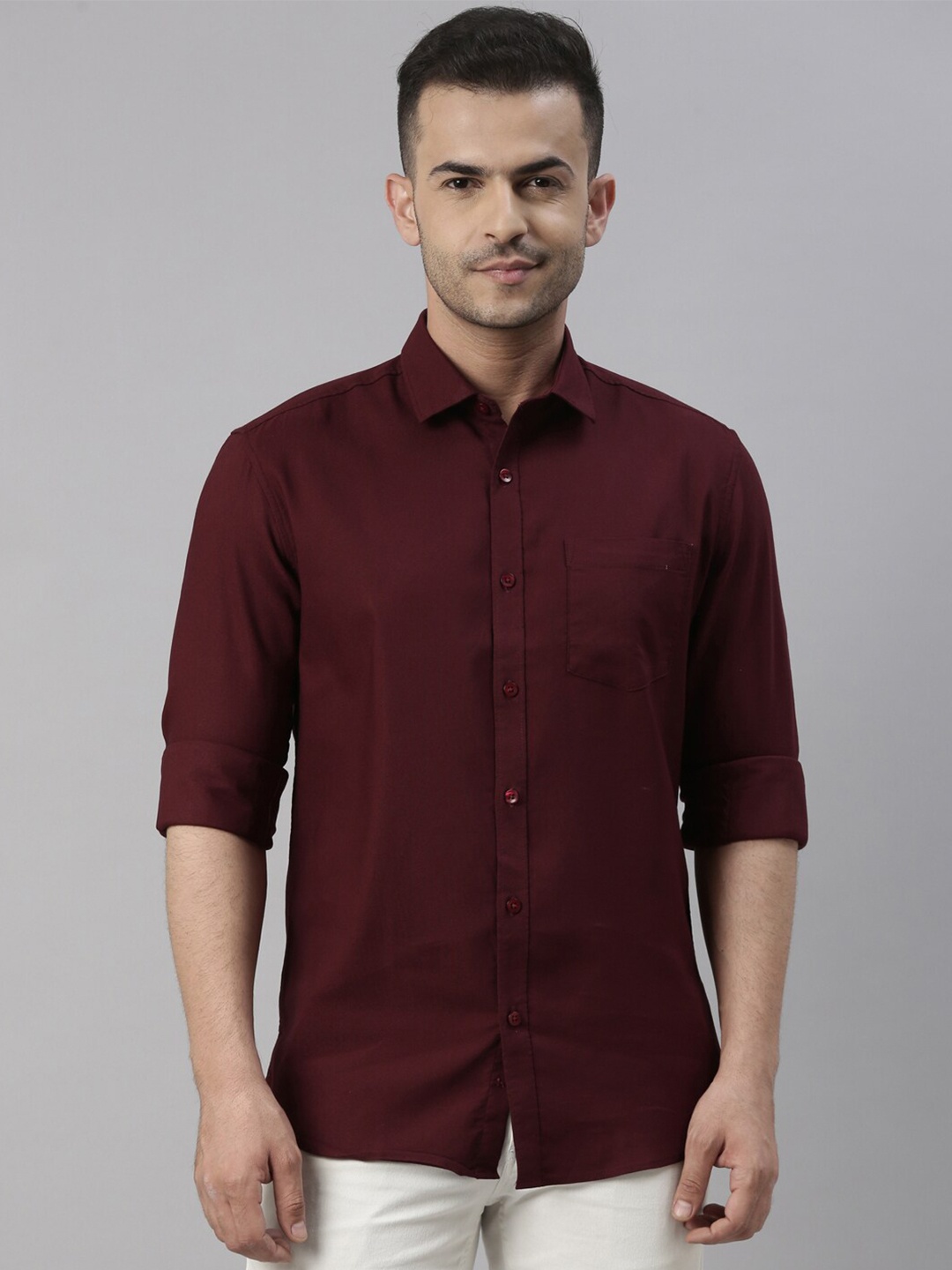 

Bushirt Men Maroon Comfort Casual Shirt
