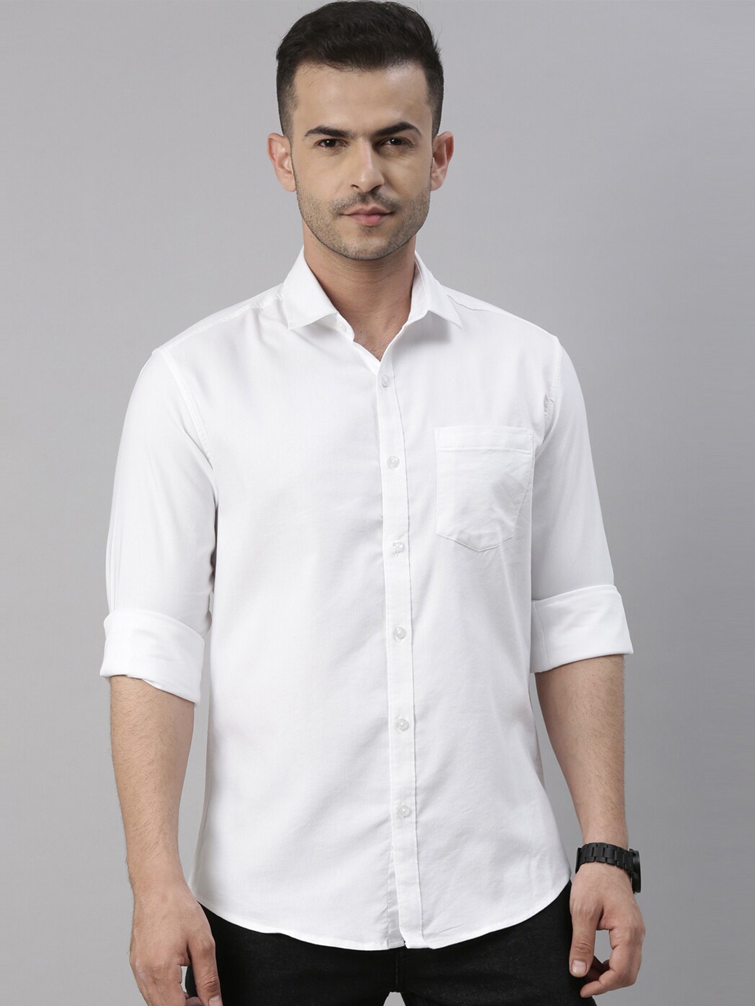 

Bushirt Men White Comfort Casual Shirt