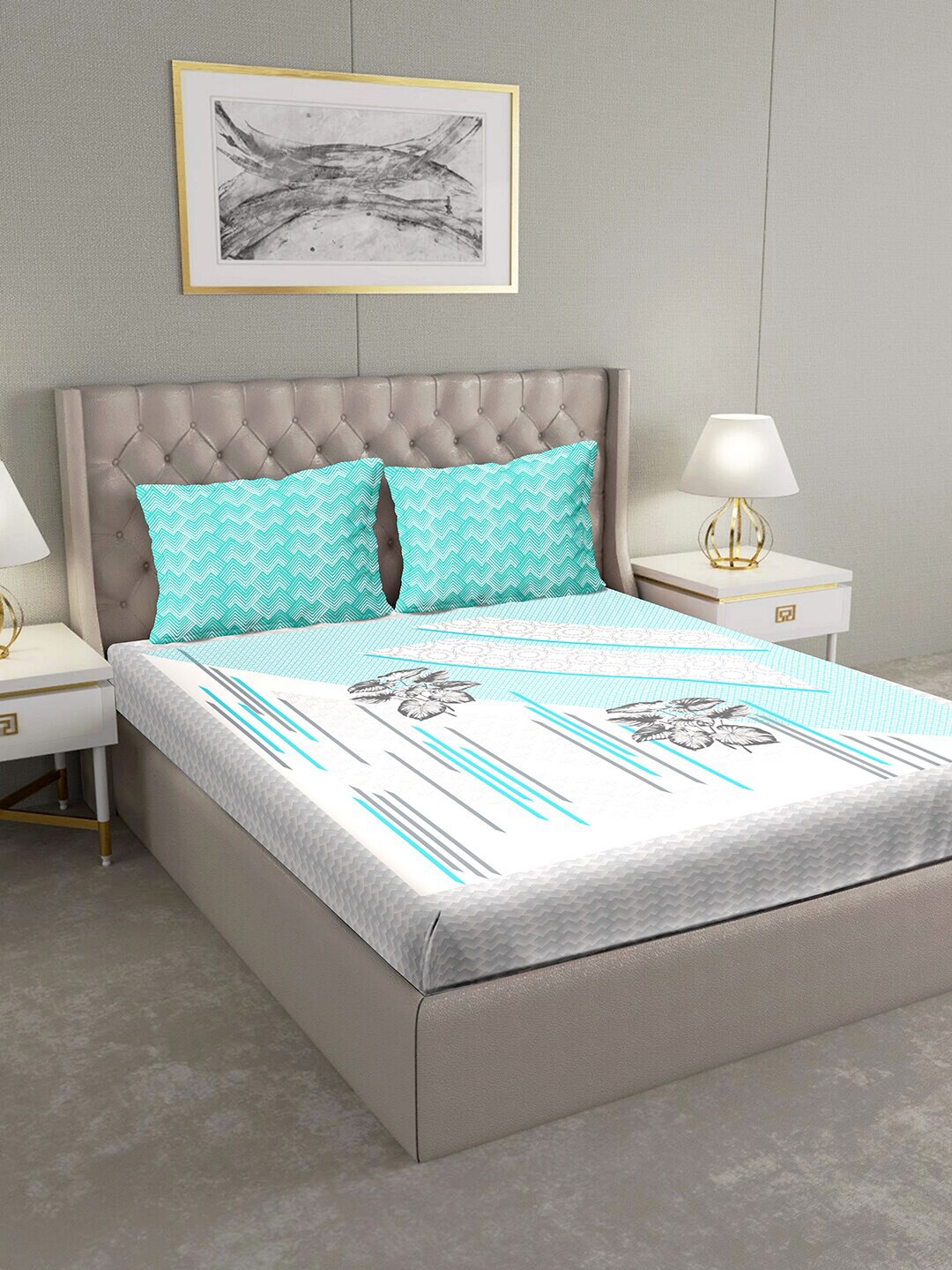 

BELLA CASA Pink 180 TC King Bedsheet with 2 Pillow Covers