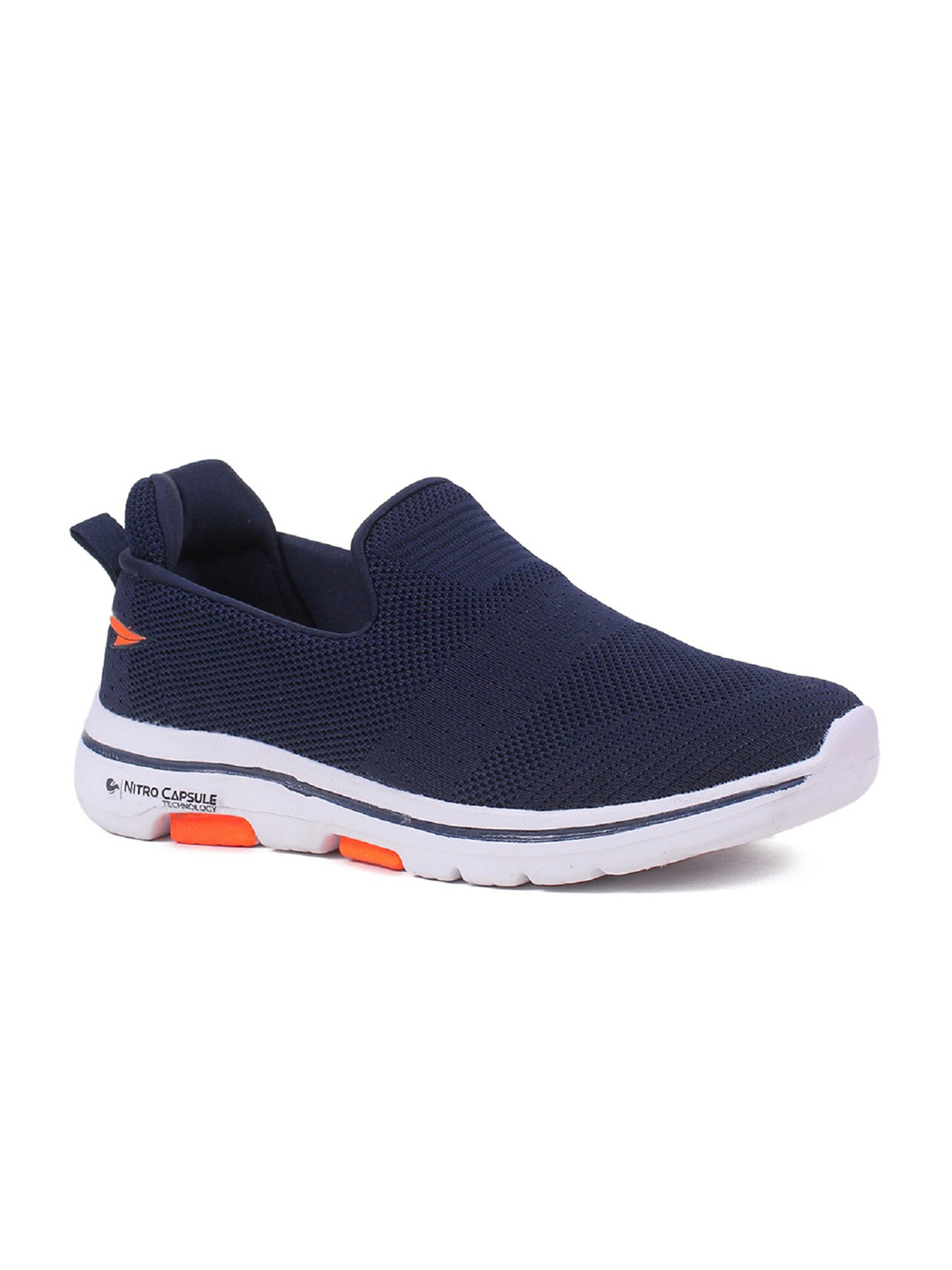 

ASIAN Men Navy Blue Woven Design Slip-On Sneakers