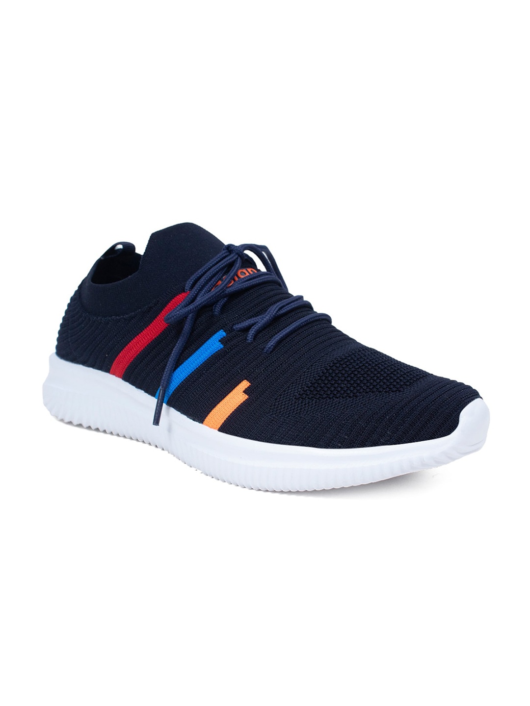

ASIAN Men Navy Blue Woven Design Sneakers