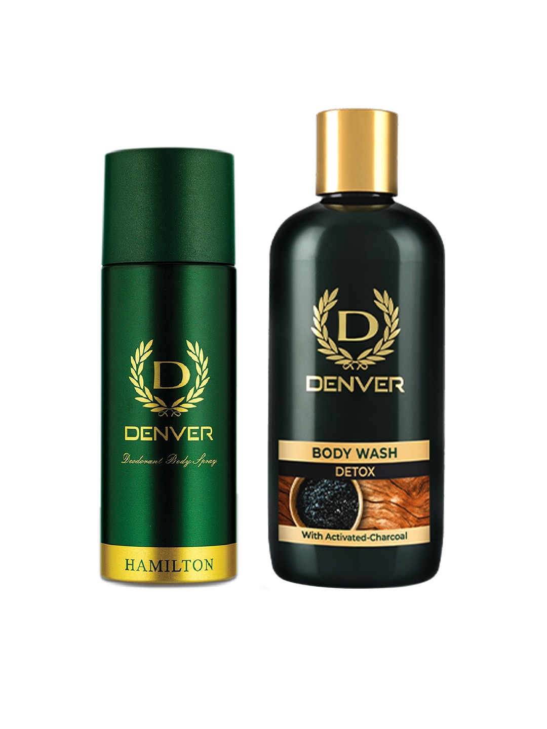 

Denver Men Hamilton Deodorant 200ml with Detox Body Wash 325ml, Green