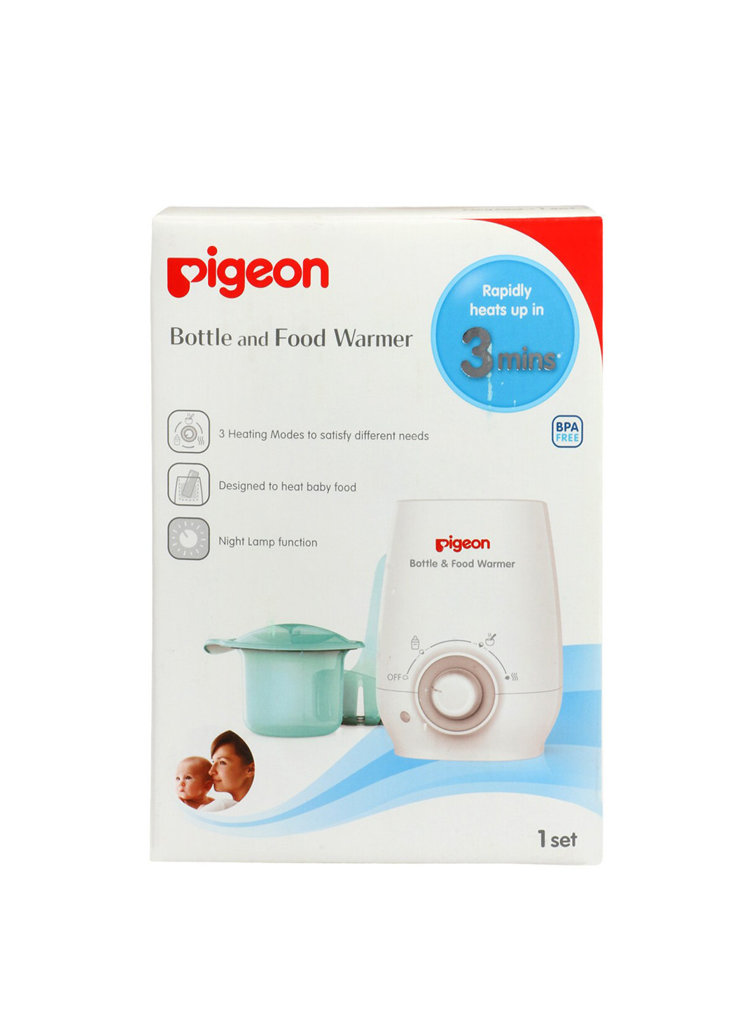 

Pigeon Kids White & Green Bottle & Food Warmer