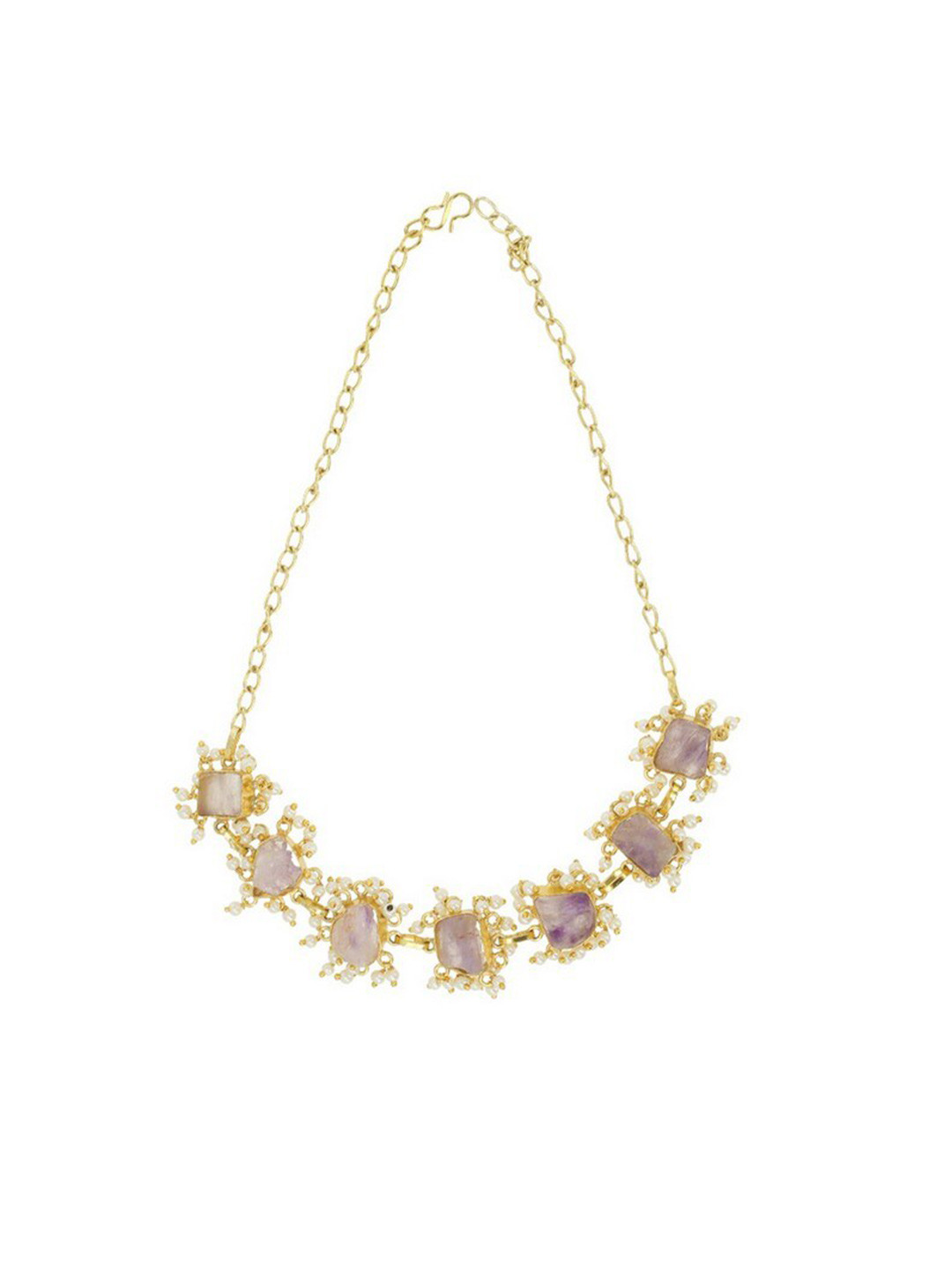 

Ishhaara Pink & Gold-Toned Brass Brass-Plated Choker Necklace