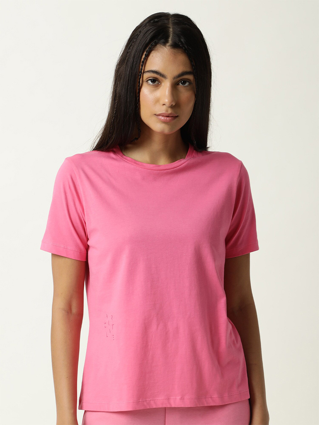 

ARTICALE Women Pure Cotton Slim Fit T-shirt, Na
