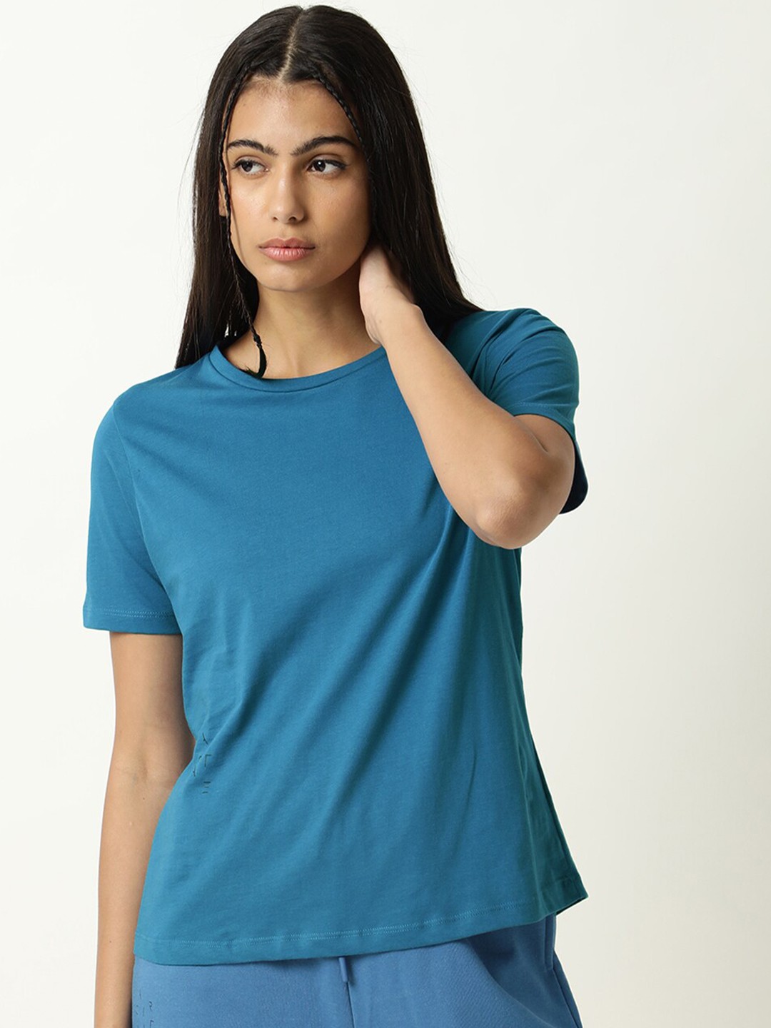 

ARTICALE Women Pure Cotton Slim Fit T-shirt, Na