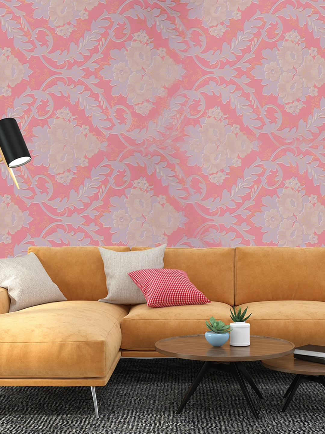 

Ispace Pink & Off-White Printed Waterproof Wallpaper