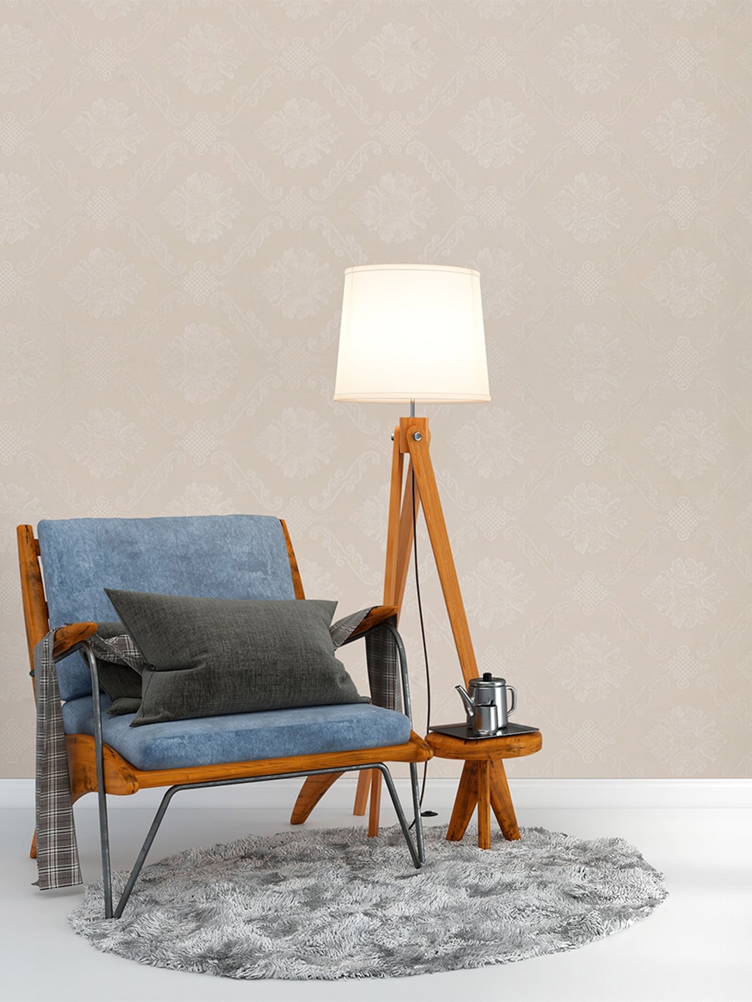 

Ispace Beige Printed Self Adhesive and Waterproof Wallpaper