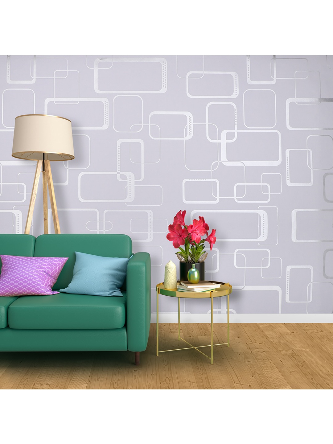 

Ispace Grey & White Printed Self Adhesive & Waterproof Wallpaper