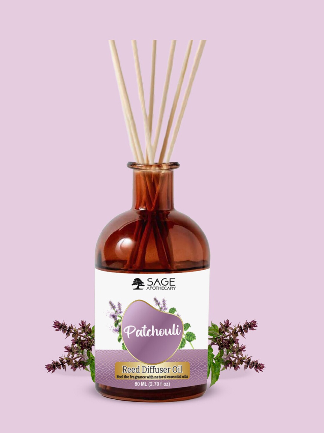

SAGE APOTHECARY Transparent Sage Apothecary Patchouli Reed Aroma Oil Diffuser