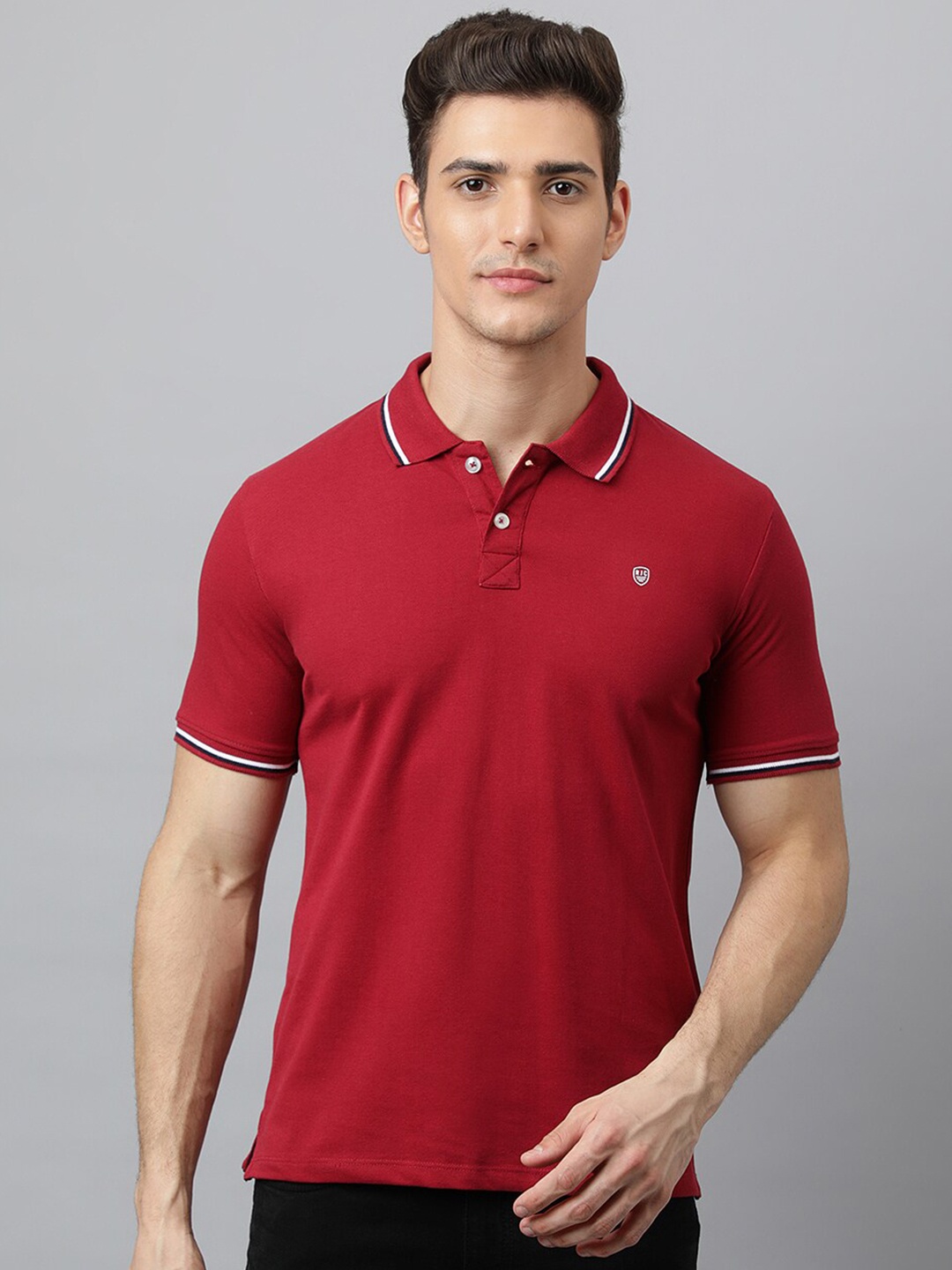 

Richlook Men Maroon Polo Collar T-shirt