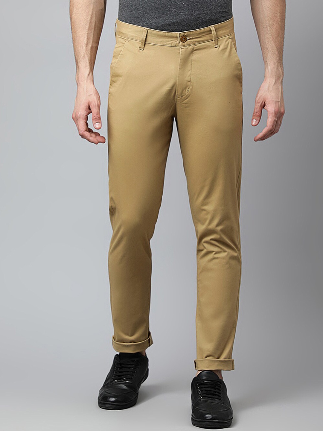 

Richlook Men Khaki Smart Slim Fit Chinos Trousers