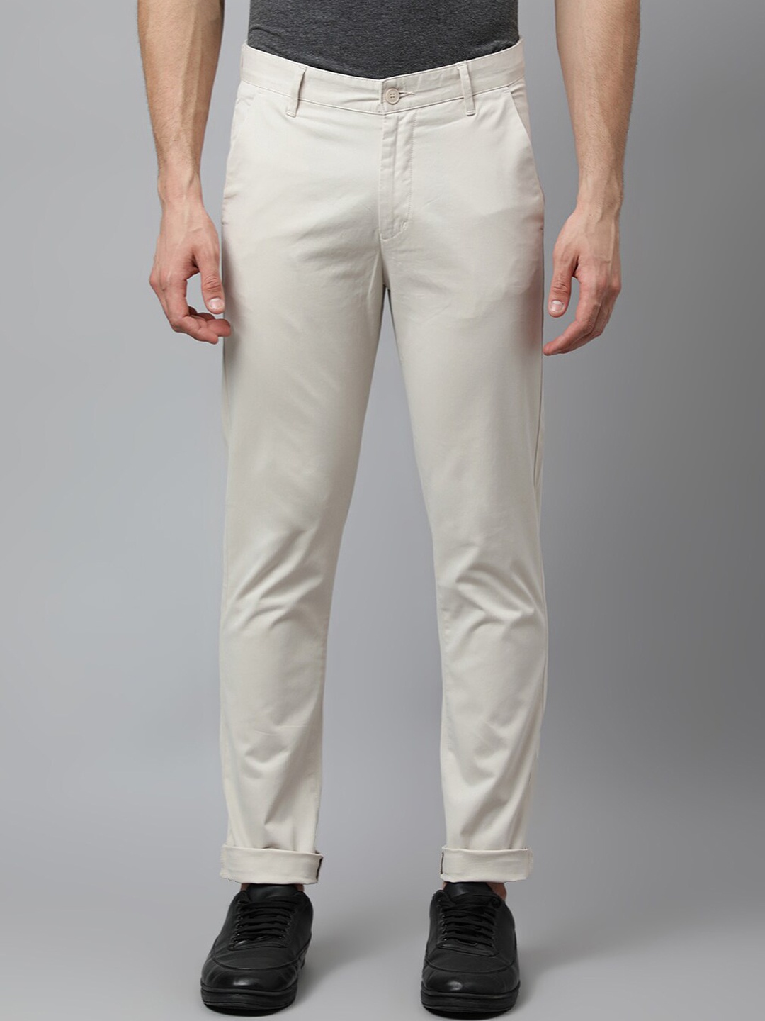 

Richlook Men Beige Smart Slim Fit Chinos Trousers