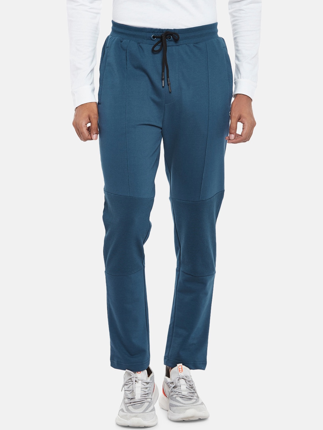 

Ajile by Pantaloons Men Navy Blue Solid Cotton Slim Fit Track Pants