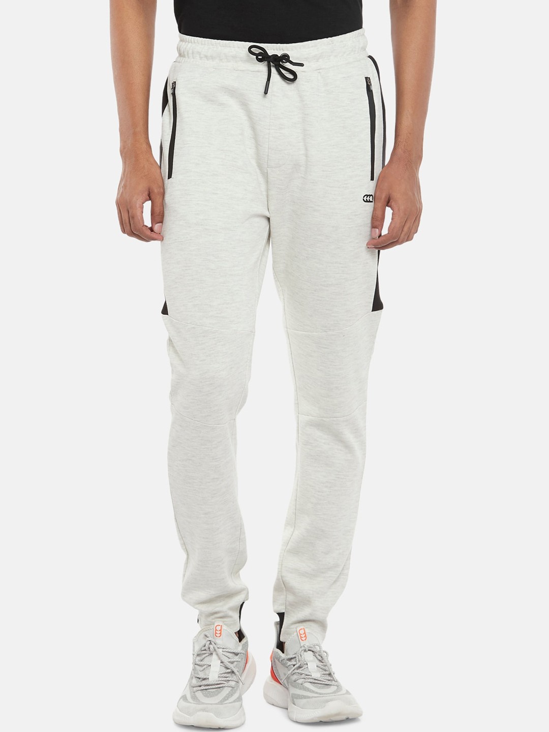 

Ajile by Pantaloons Men Grey Solid Cotton Slim Fit Track Pants
