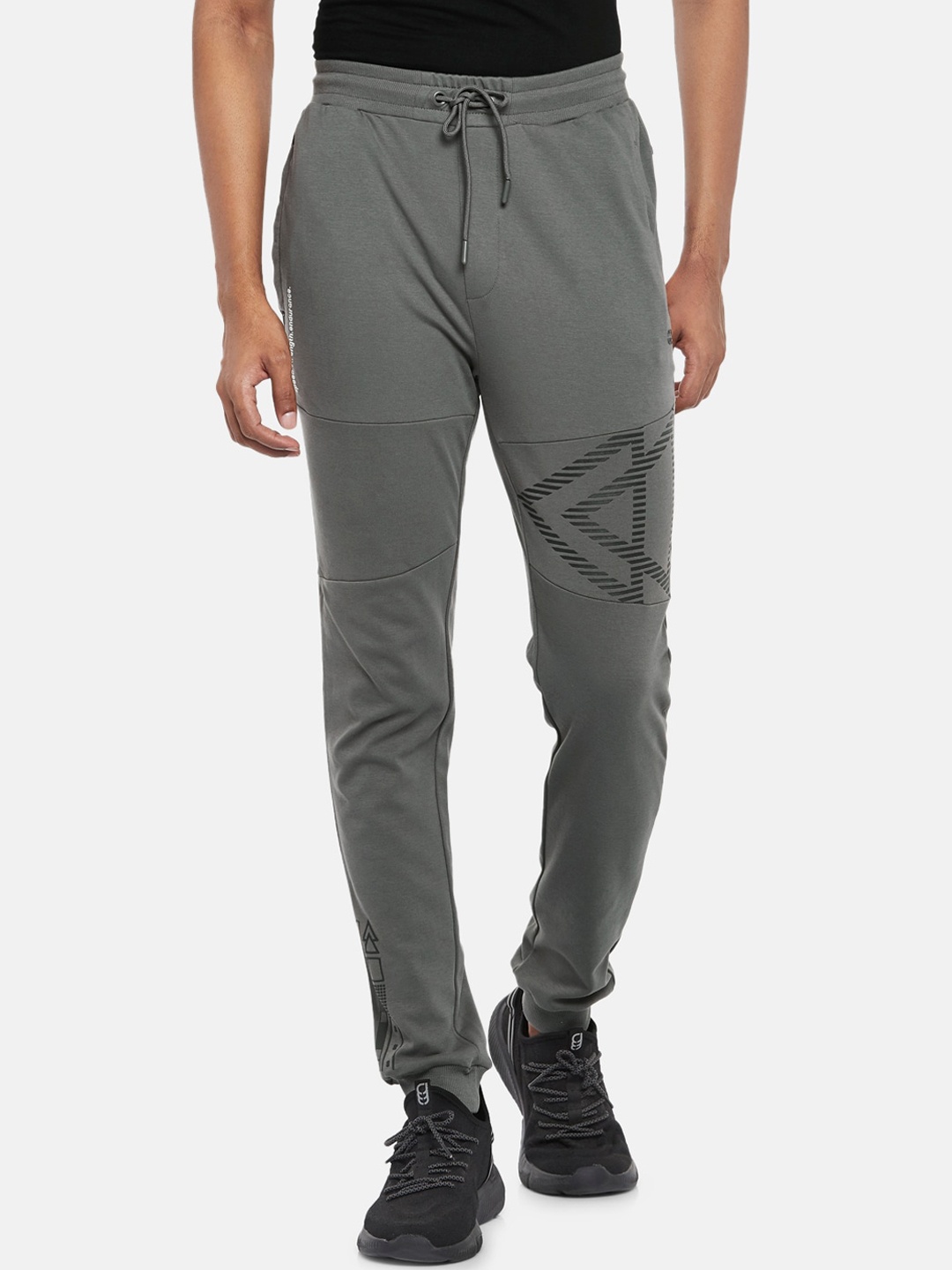 

Ajile by Pantaloons Men Grey Printed Slim Fit Cotton Track Pants