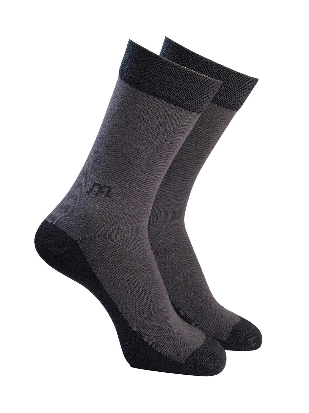 

Man Arden Men Grey & Black Patterned Calf Length Cotton Socks