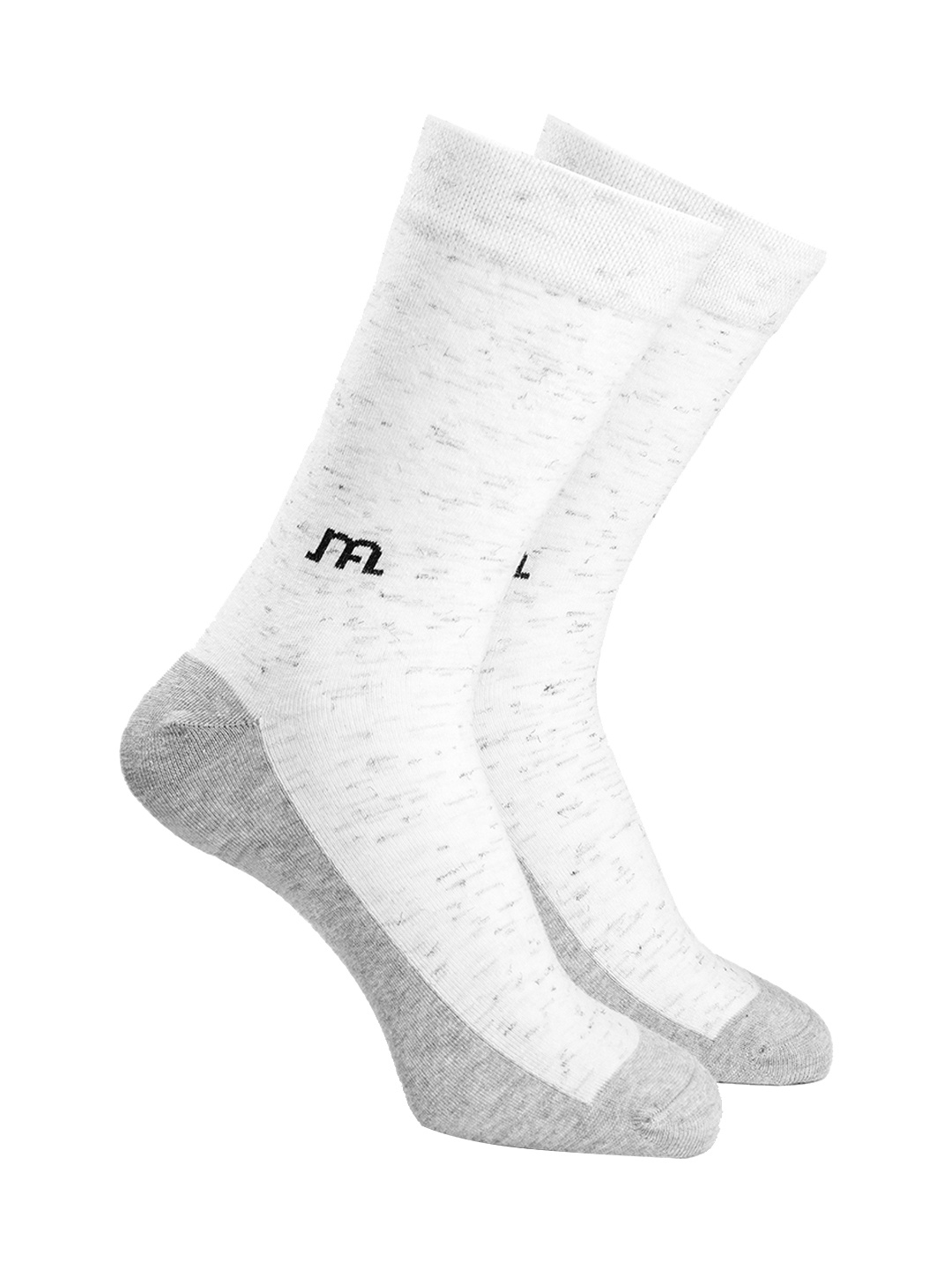 

Man Arden Men White Patterned Cotton Calf-Length Socks