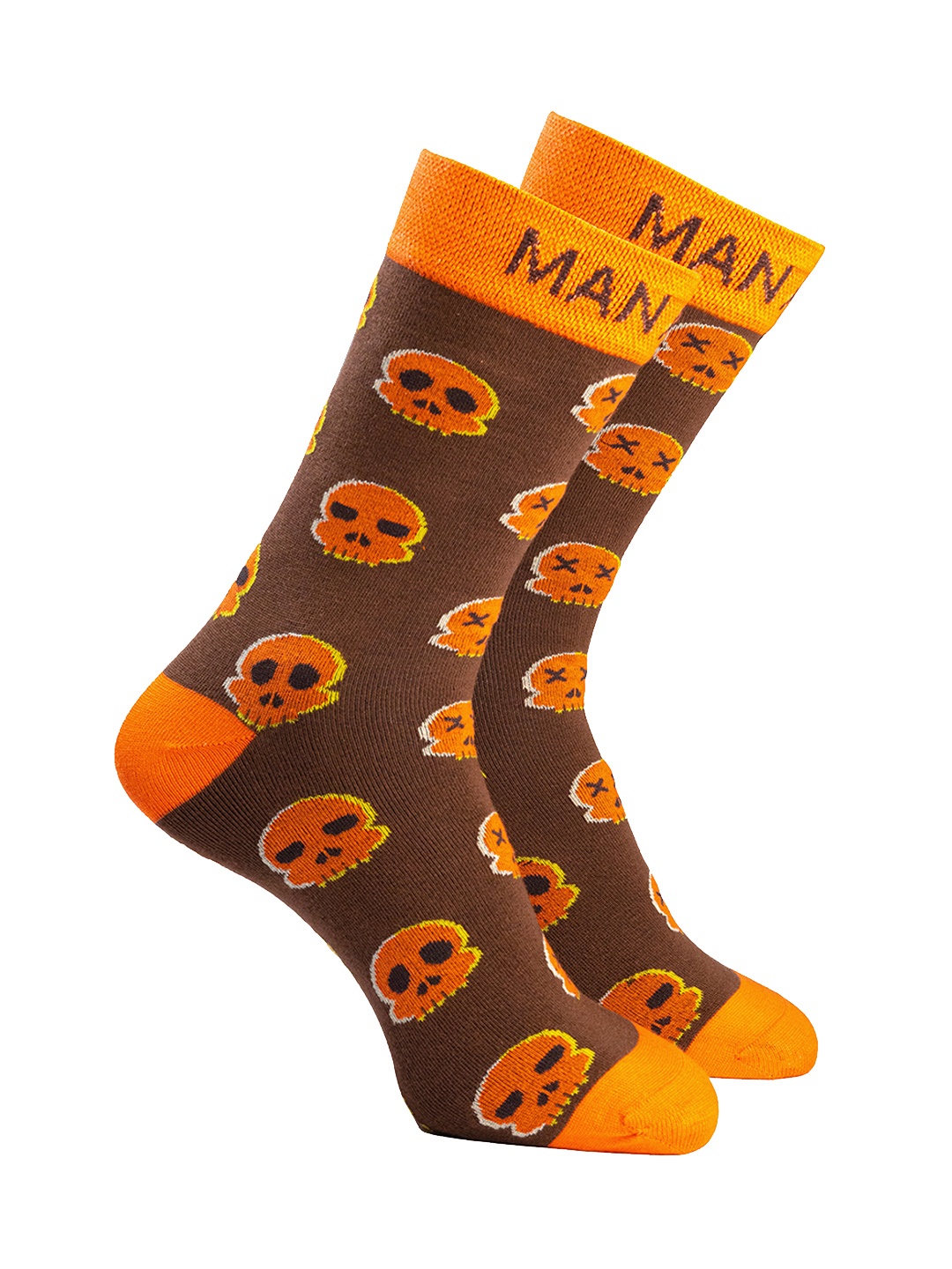 

Man Arden Men Brown Printed Calf Length Socks