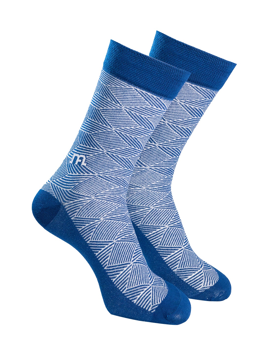 

Man Arden Men Patterned Cotton Calf Length Socks, Blue