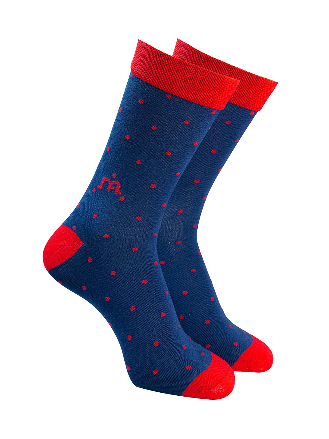 

Man Arden Men Navy Blue & Red Color-Blocked Calf-Length Socks