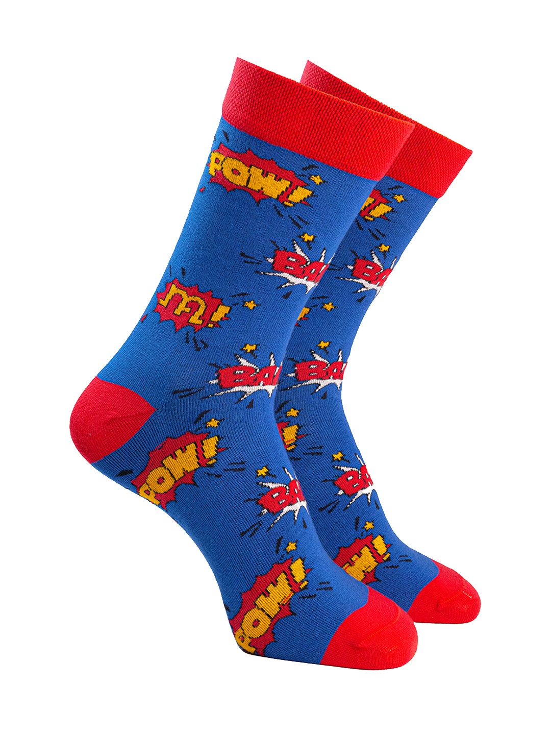 

Man Arden Men Blue & Red Patterned Calf Length Cotton Socks