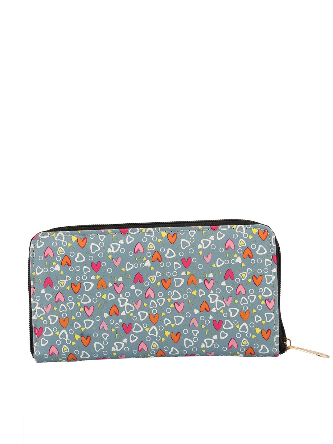 

MAMMON Women Grey & Red Printed Zip Around Wallet