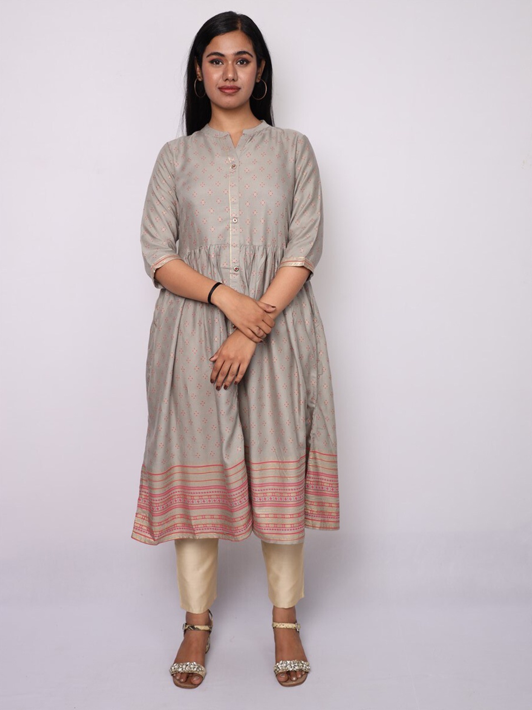 

Vedic Grey & Grey Kurti