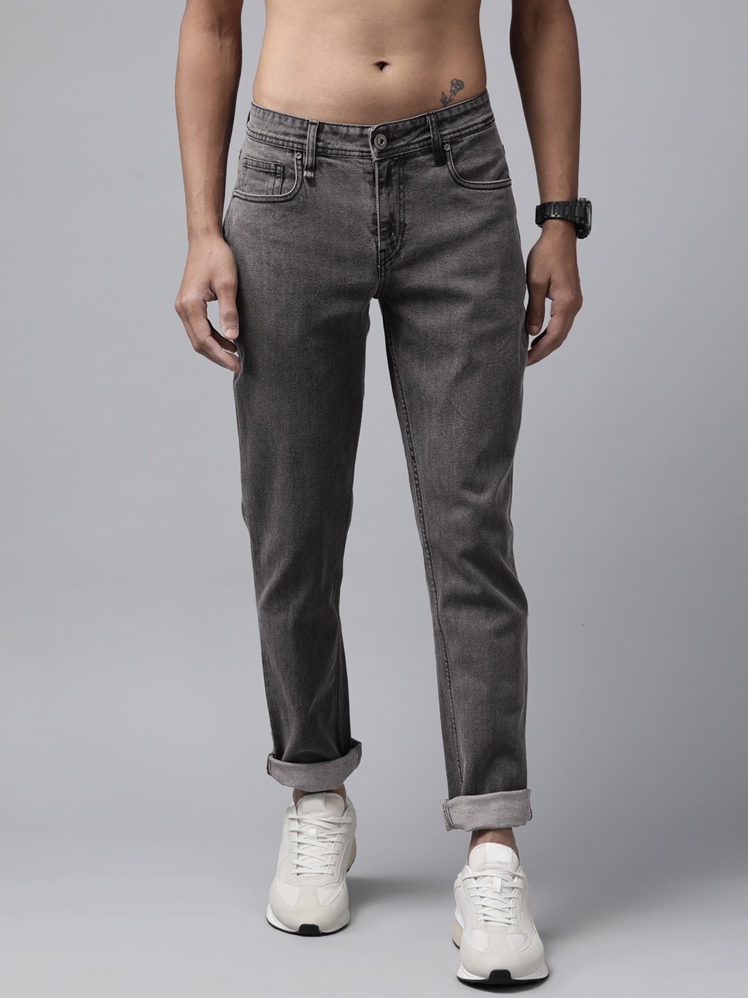 

The Roadster Lifestyle Co. Men Stretchable Jeans, Grey