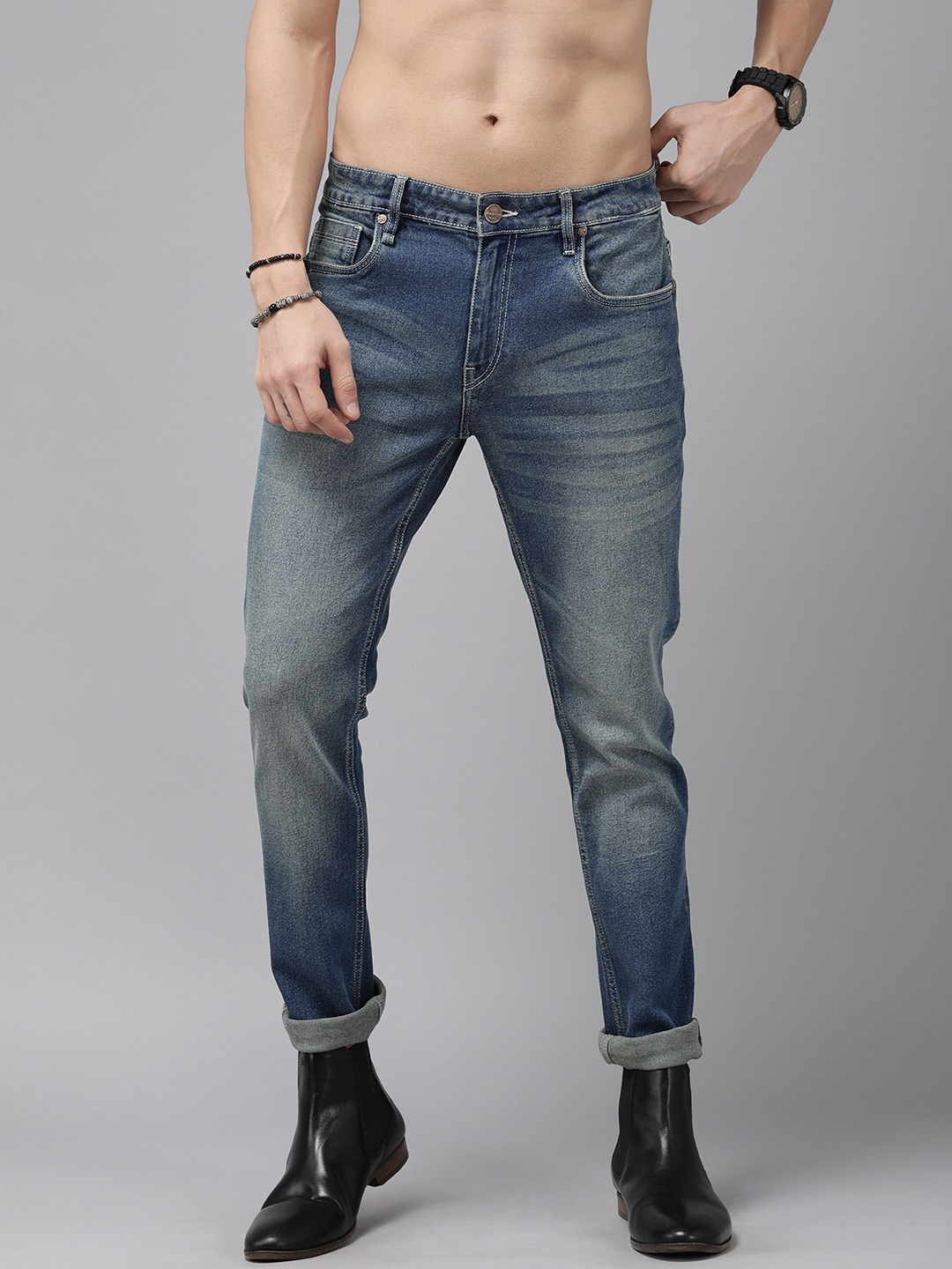 

Roadster Men Blue Skinny Fit Heavy Fade Stretchable Jeans