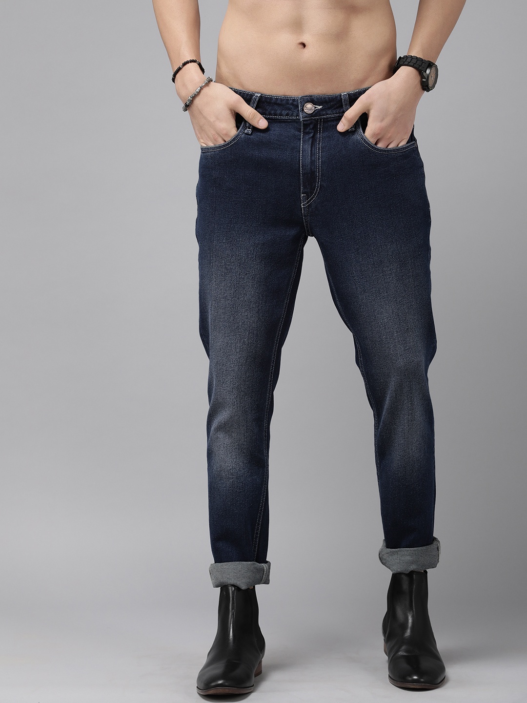 

The Roadster Lifestyle Co Men Blue Skinny Fit Light Fade Jeans