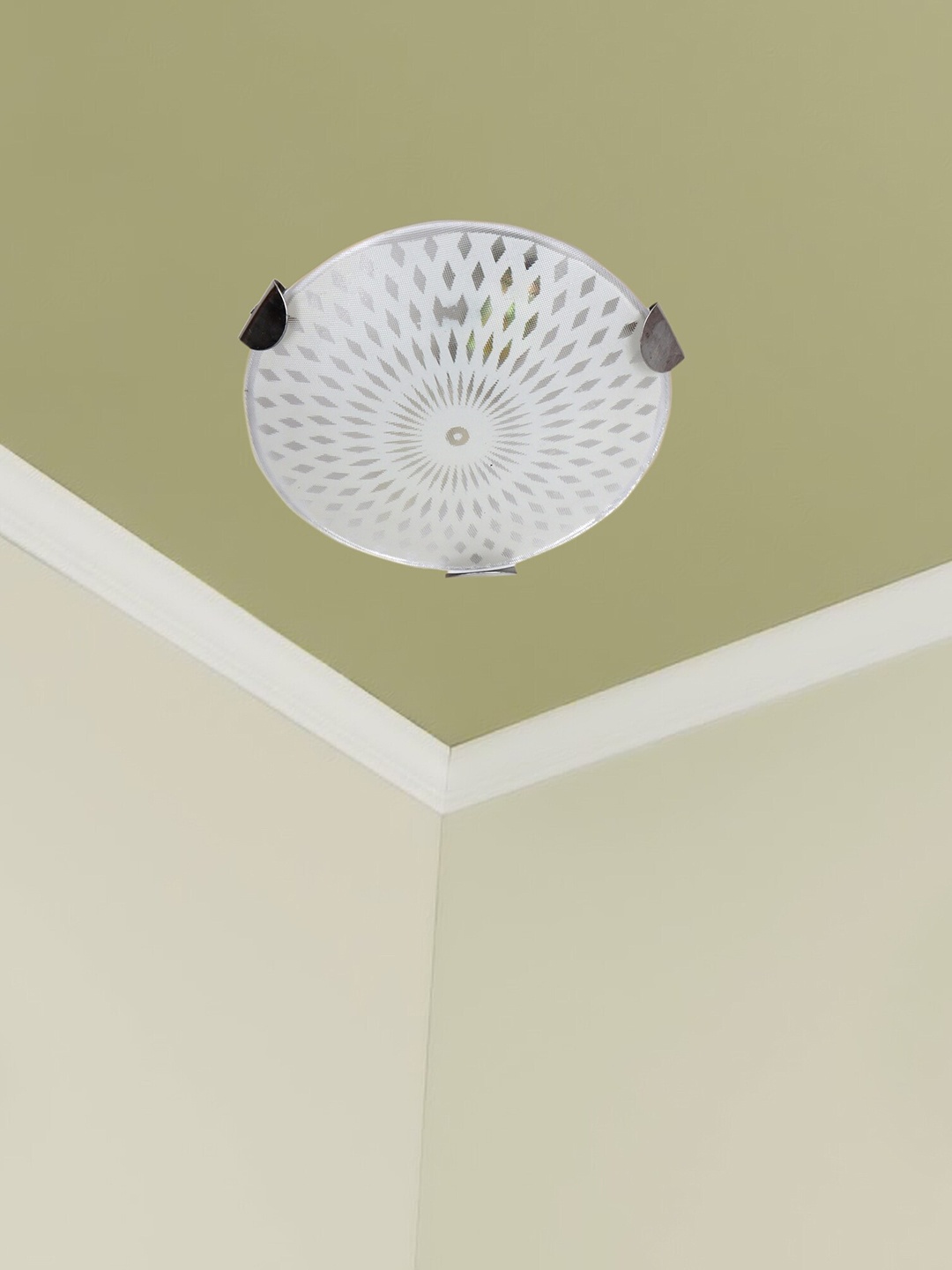 

MFD HOME FURNISHING White Solid Glass Ceiling Lamp