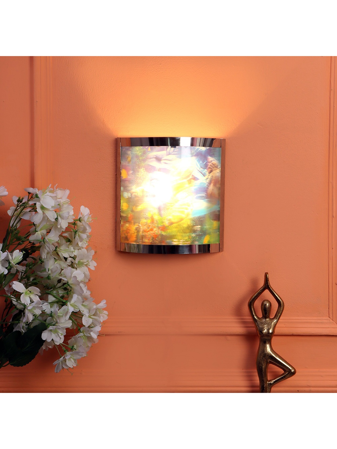 

MFD HOME FURNISHING Multicoloured Printed Wall Lamp, Multi