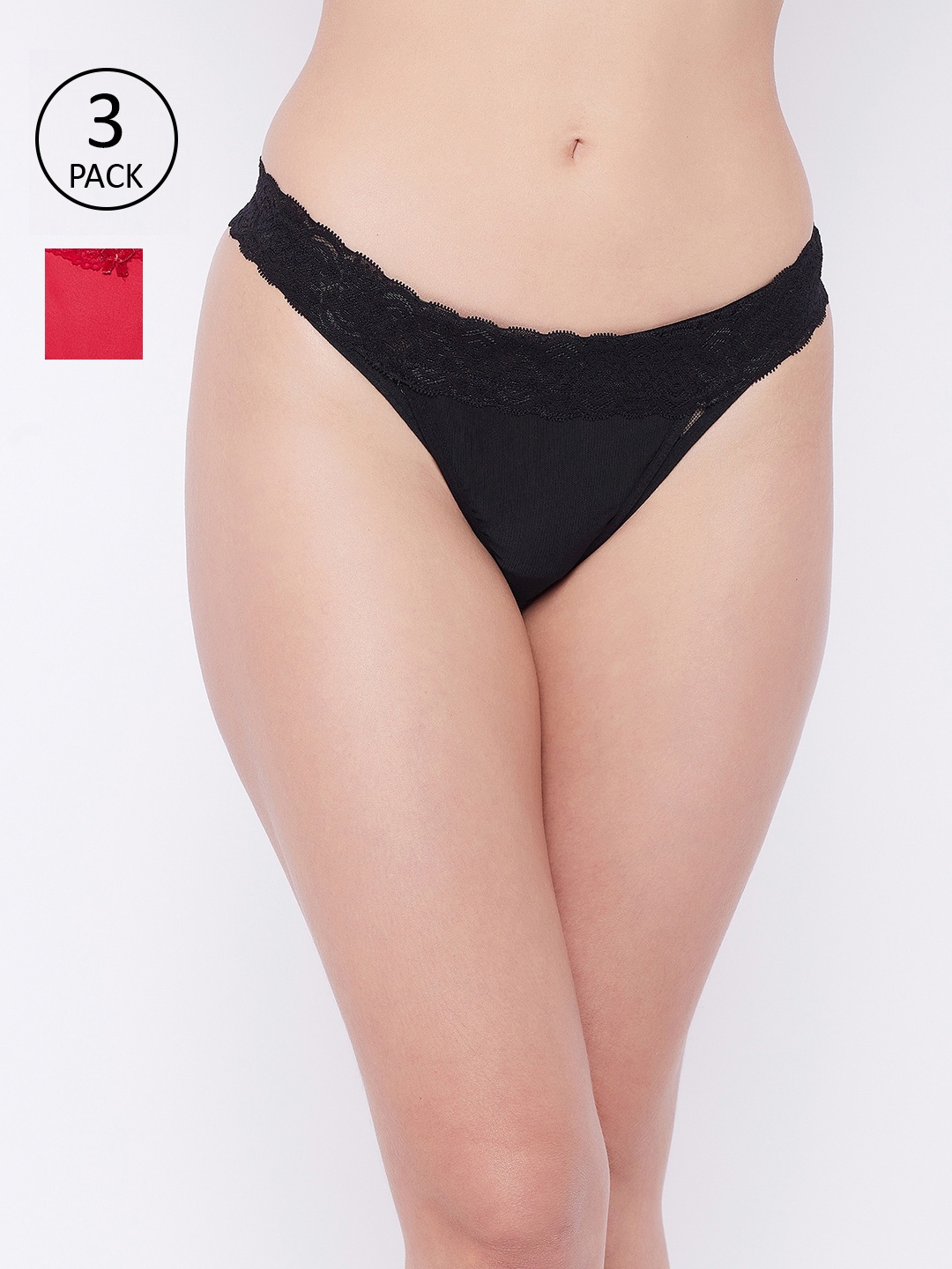 

SECRETS BY ZEROKAATA Women Pack Of 3 Assorted Lace Briefs SZPO3PTY05421-Assorted