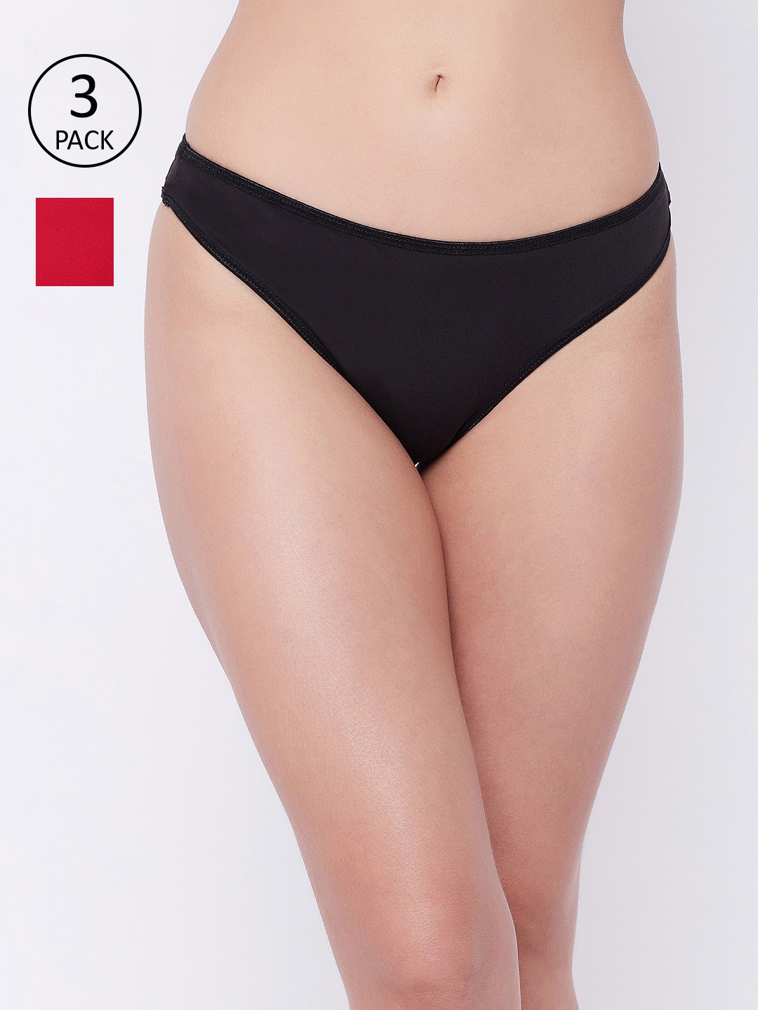 

SECRETS BY ZEROKAATA Pack Of 3 Assorted Solid Bikini Briefs