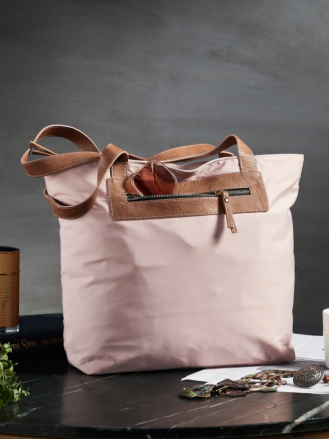 

Mona B Set of 2 Pink Tote & Sling Bag