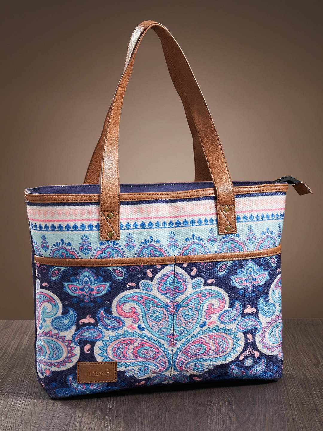 

Mona B Multicoloured Large Kilim Inspired Upcycled Canvas Handbag, Multi