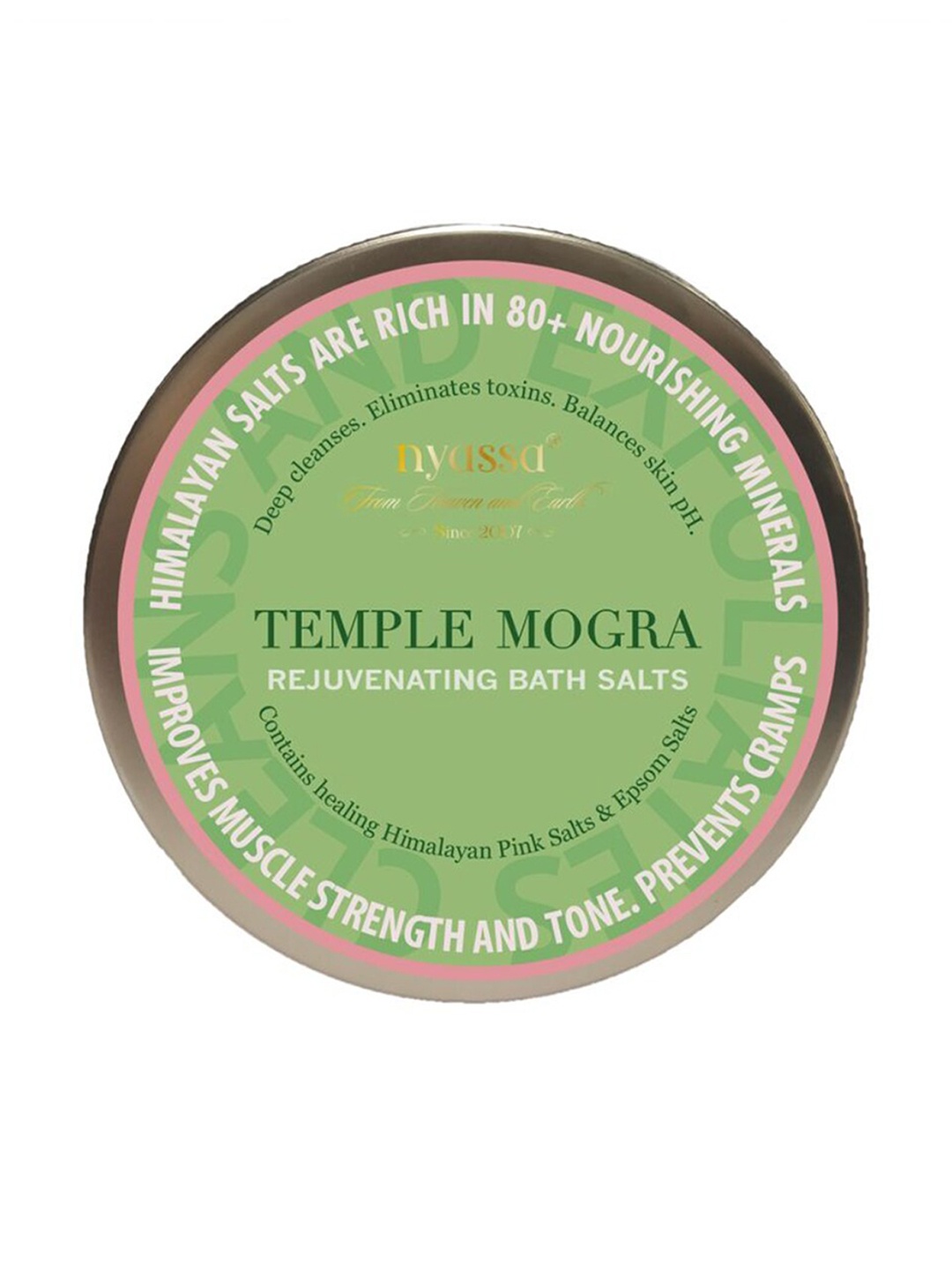 

Nyassa Temple Mogra Rejuvenating Bath Salts with Himalayan Pink Salt & Epsom Salt - 220g, Off white