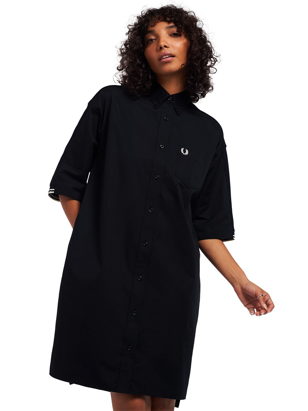 

Fred Perry Black & xiketic Denim Shirt Midi Dress