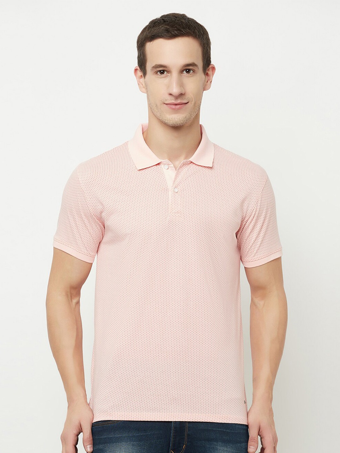 

Octave Men Orange Polo Collar T-shirt