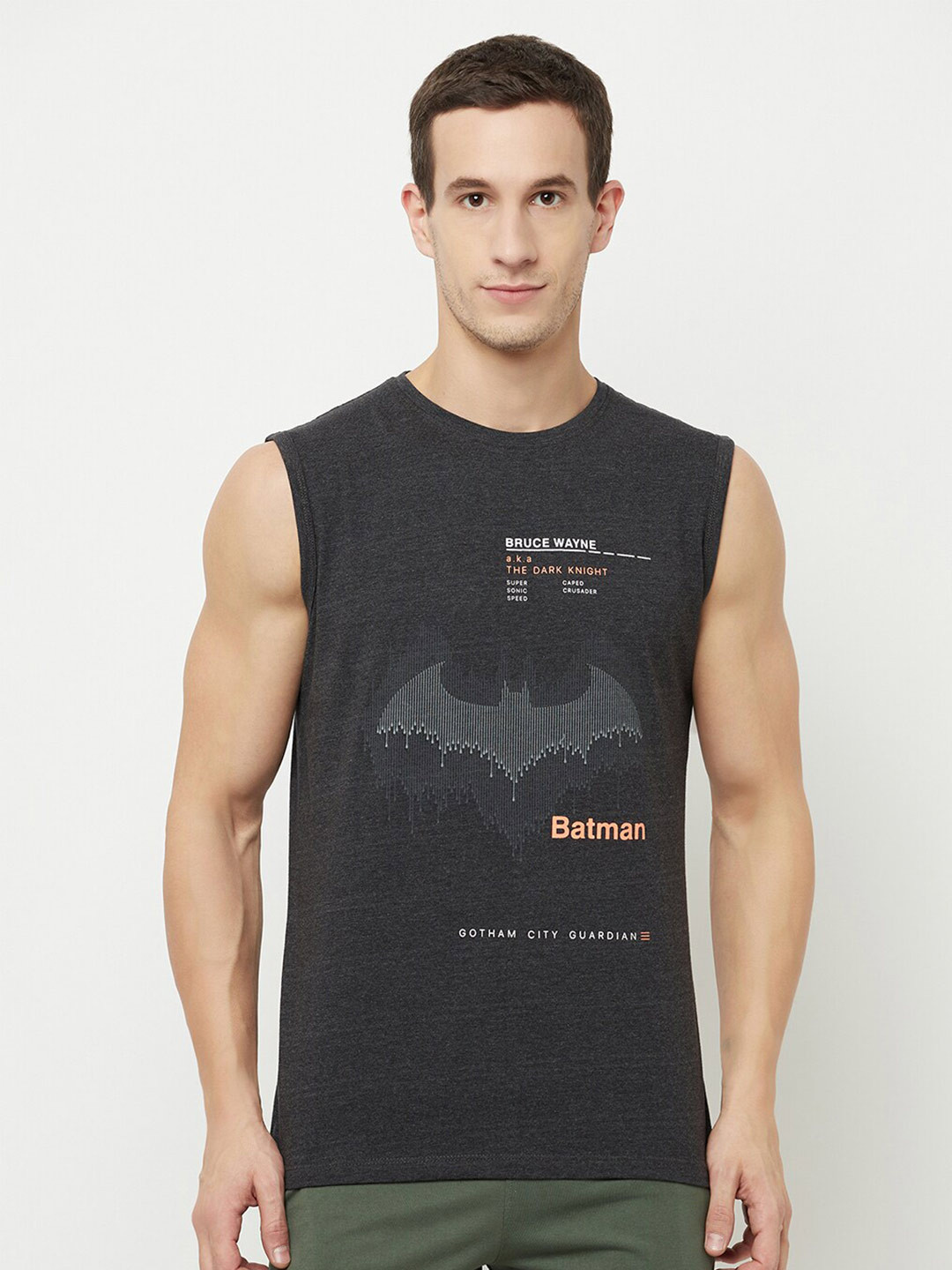 

Octave Men Black Batman Printed T-shirt