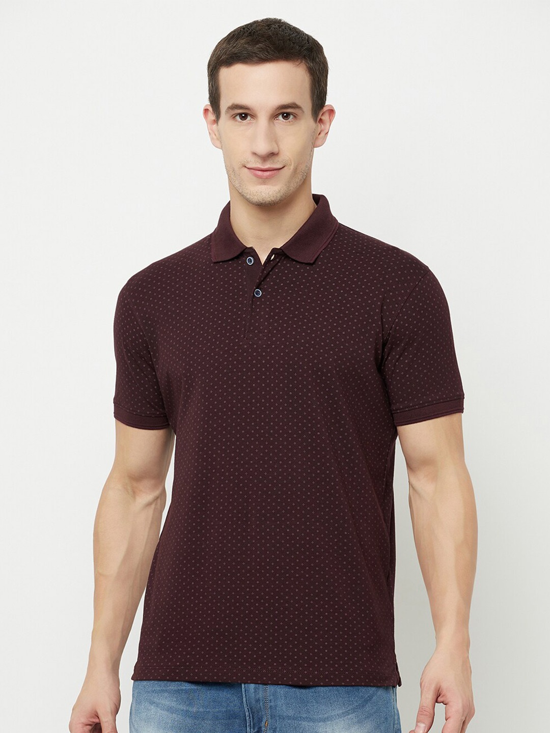 

Octave Men Maroon Polo Collar T-shirt