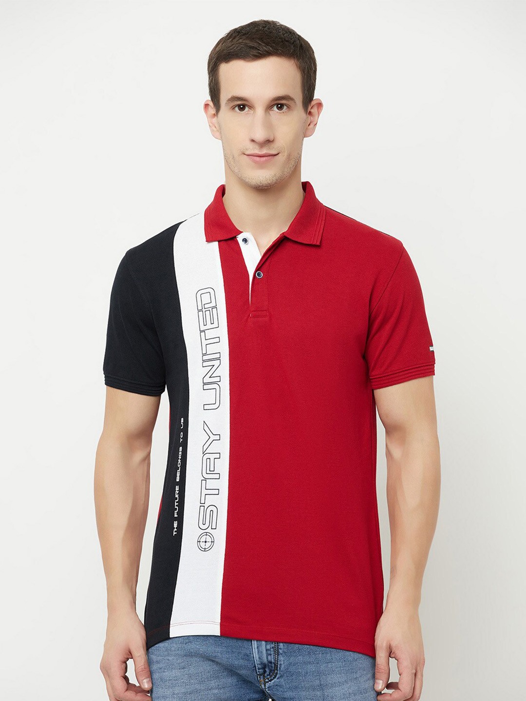 

Octave Men Maroon Polo Collar T-shirt