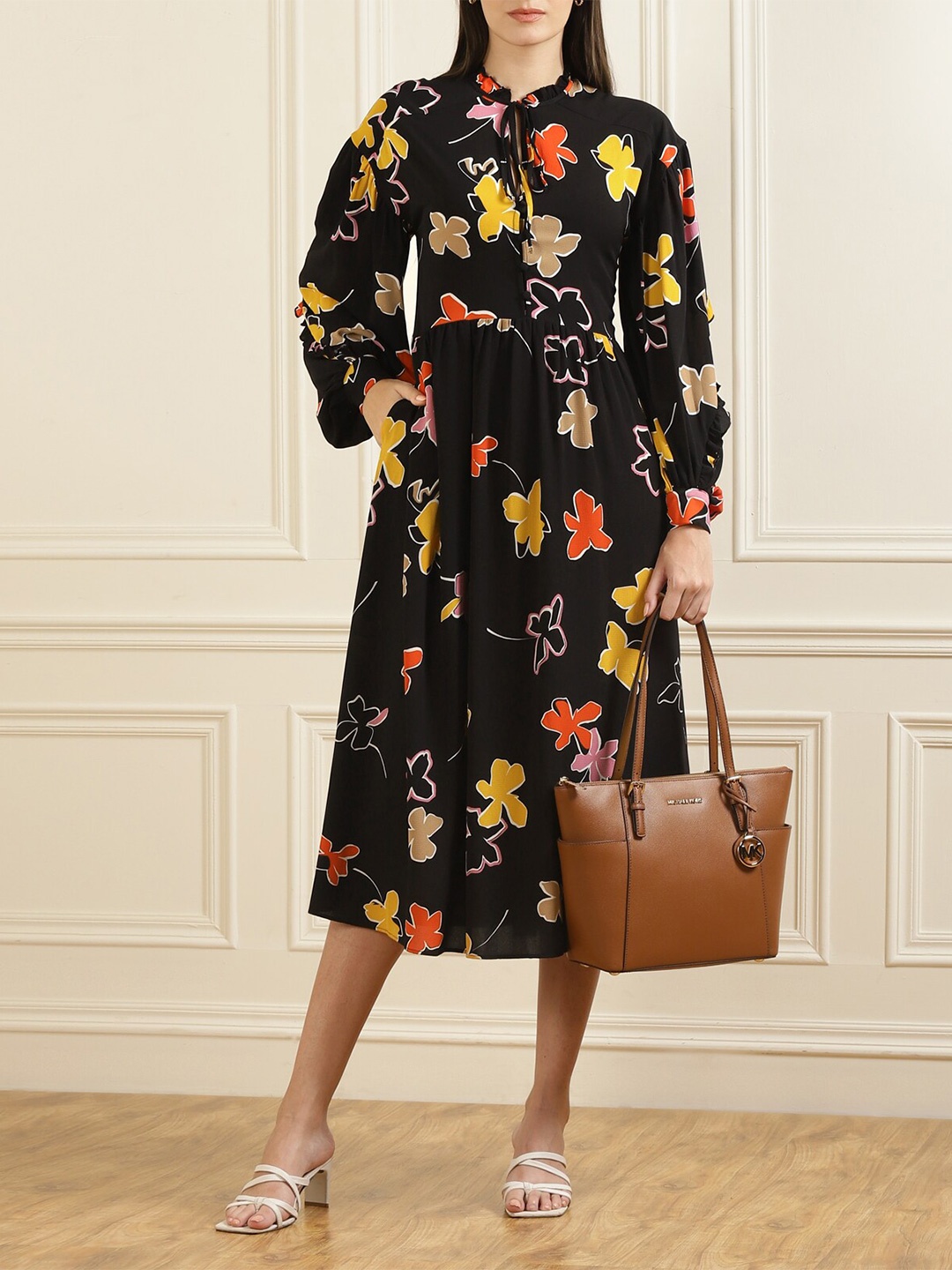 

Ted Baker Black & brown Floral Maxi Dress