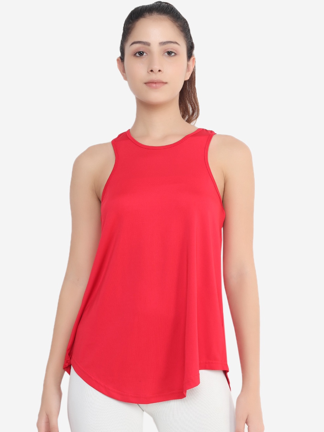 

VEGA Women Red Solid Gym Tank Top