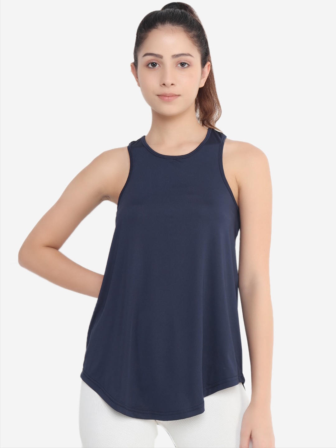 

VEGA Women Navy Blue Solid Tank Top