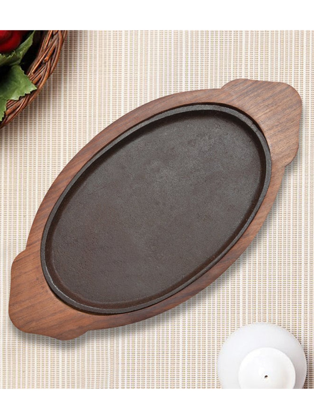 

Athome by Nilkamal Black & Brown Solid Metal Sizzler Trays