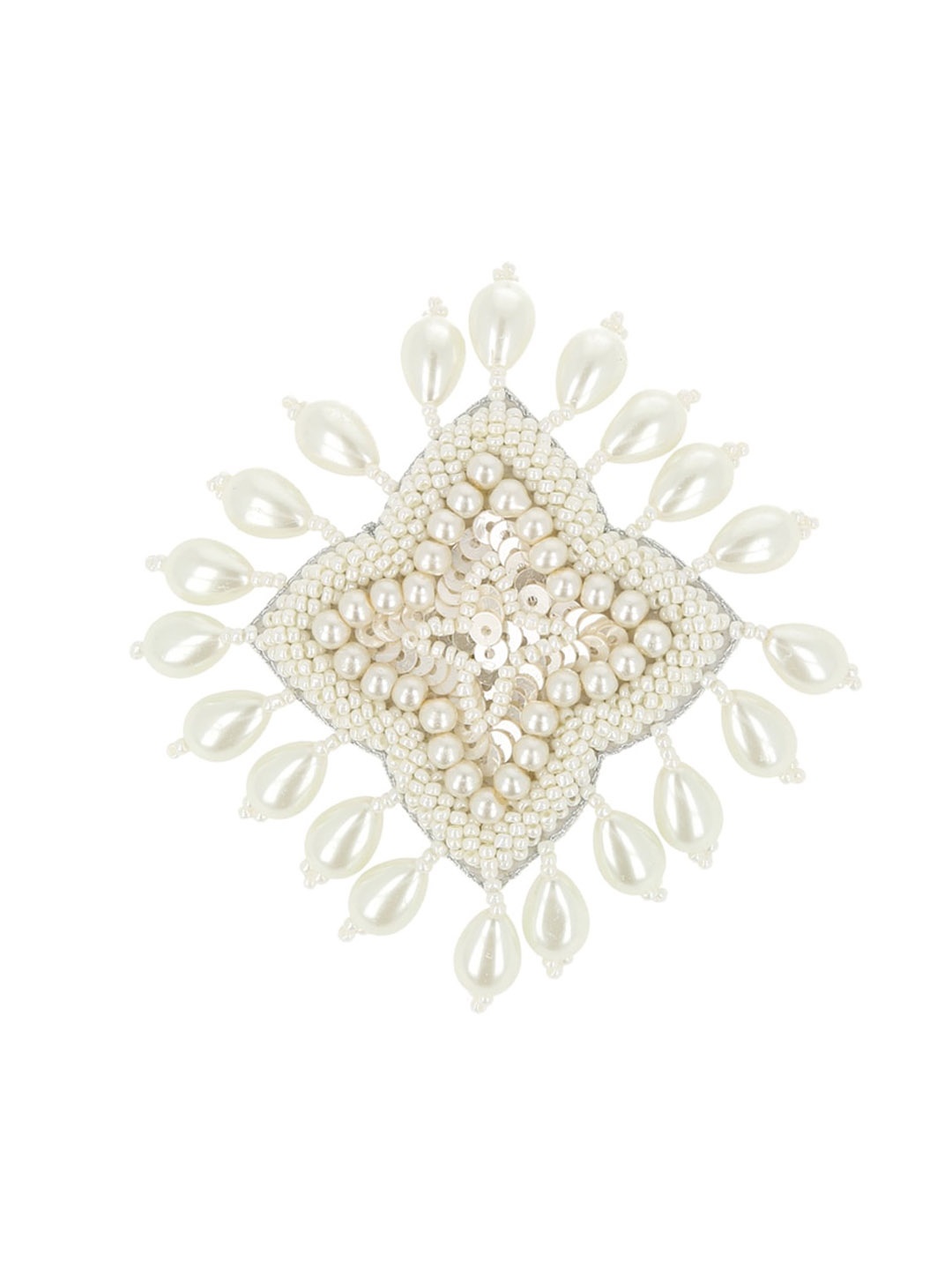 

Ishhaara Brass-Plated White Pearl-Beaded Finger Ring