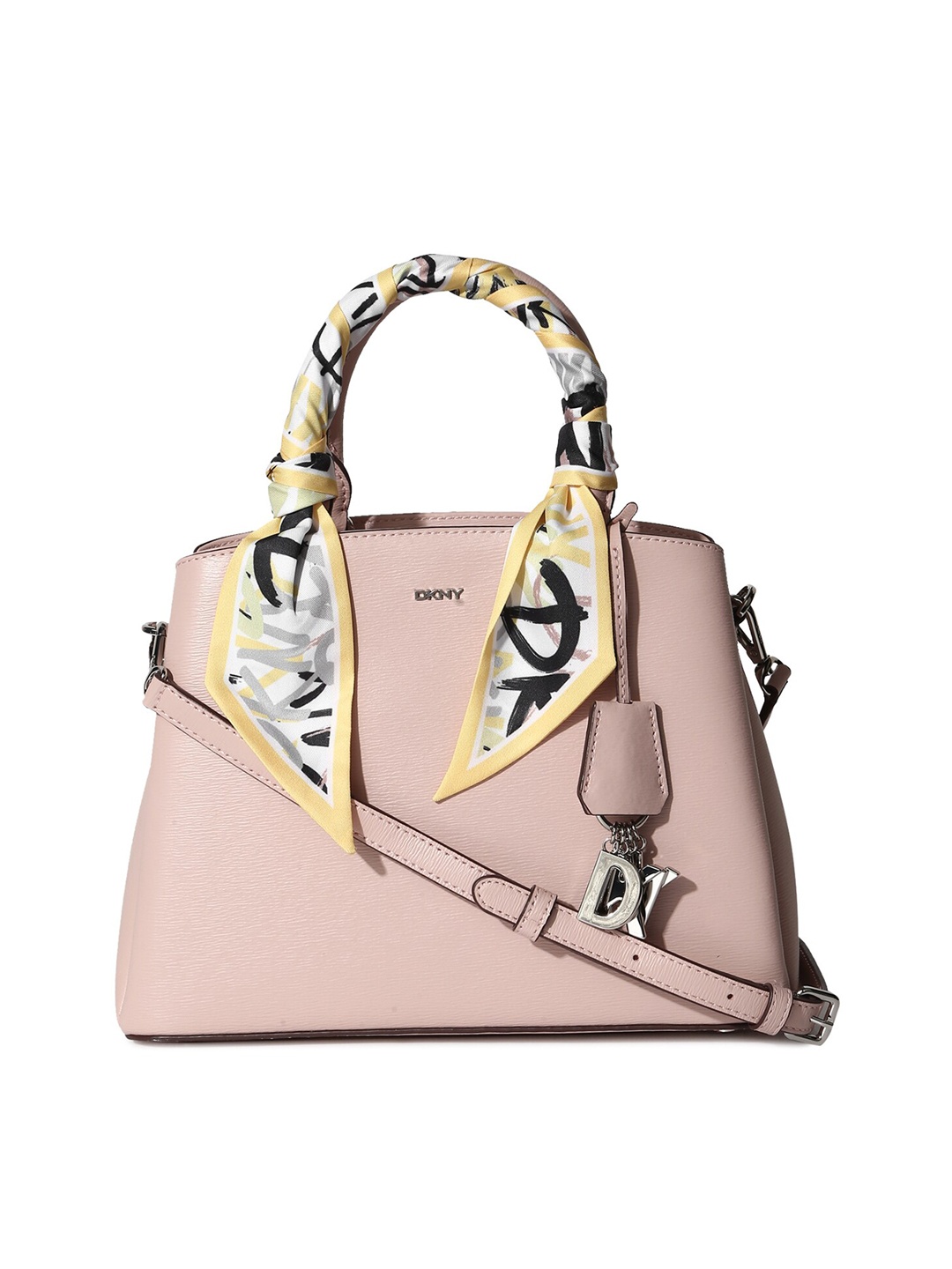 

DKNY Pink Colourblocked Leather Swagger Handheld Bag