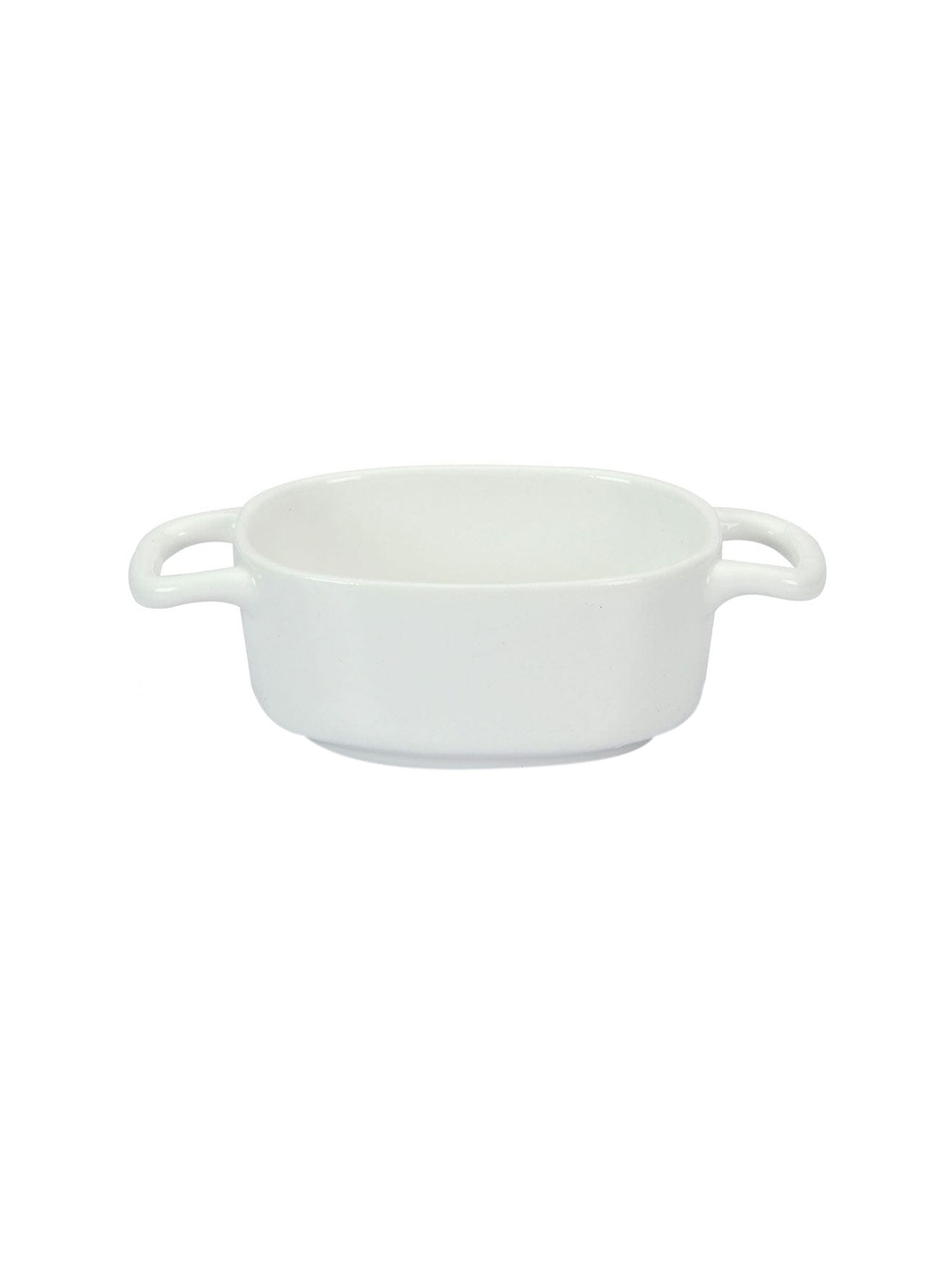 

Athome by Nilkamal White Solid Ceramic Dish With Handle